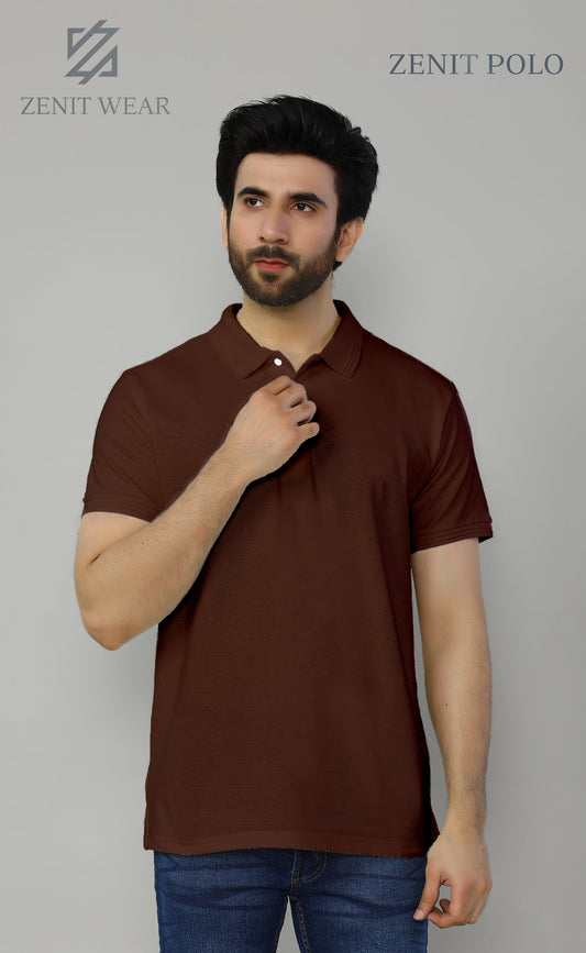 Men's Basic Polo Brown